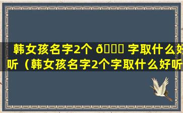 韩女孩名字2个 🕊 字取什么好听（韩女孩名字2个字取什么好听一点）